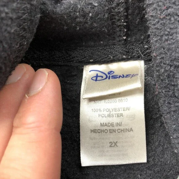 Disney Mickey Mouse Hoodie Womens 2XL Black Zip Up Fleece Sweatshirt Plus Size - Picture 10 of 13